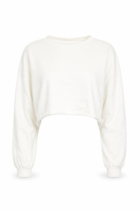 PRETTYLITTLETHING Womens White  Jersey Pullover Sweatshirt Size 12