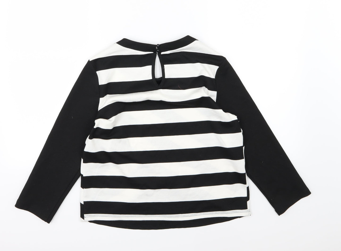 George Womens Black Striped  Basic T-Shirt Size 10