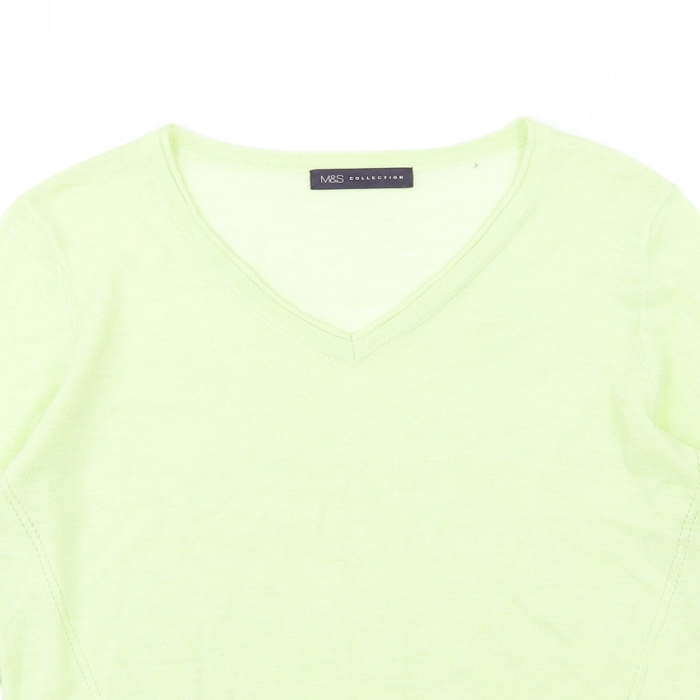 Marks and Spencer Womens Green  Knit Pullover Jumper Size 10