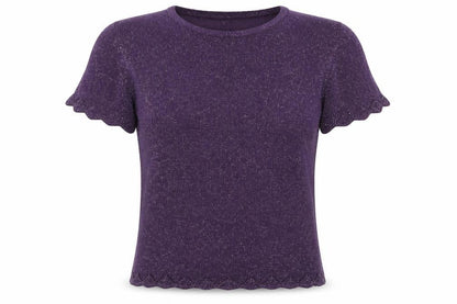 EWM Womens Purple  Knit Pullover Jumper Size S