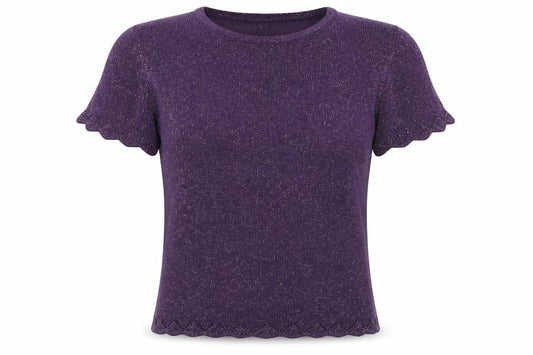 EWM Womens Purple  Knit Pullover Jumper Size S