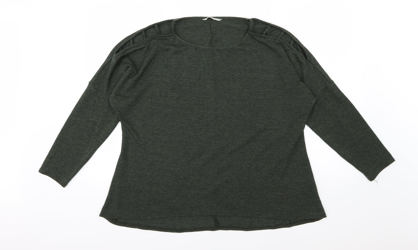 George Womens Green  Knit Pullover Jumper Size 14