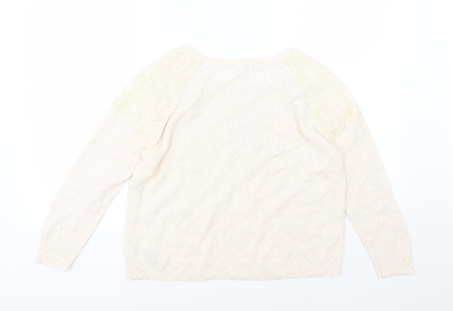 George Womens Beige Polka Dot Knit Pullover Jumper Size 12