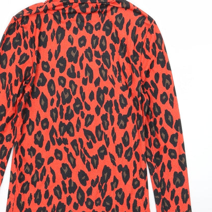Preloved Primark Womens Red Animal Print Jersey Basic T-Shirt Size S - Label