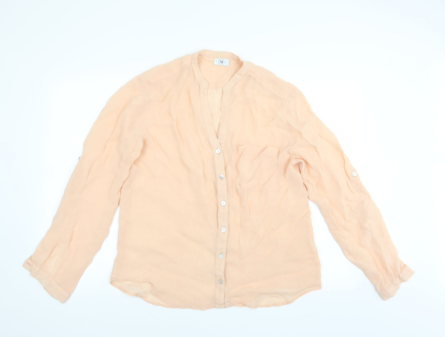 Preworn Womens Orange   Basic Blouse Size 12  - coral