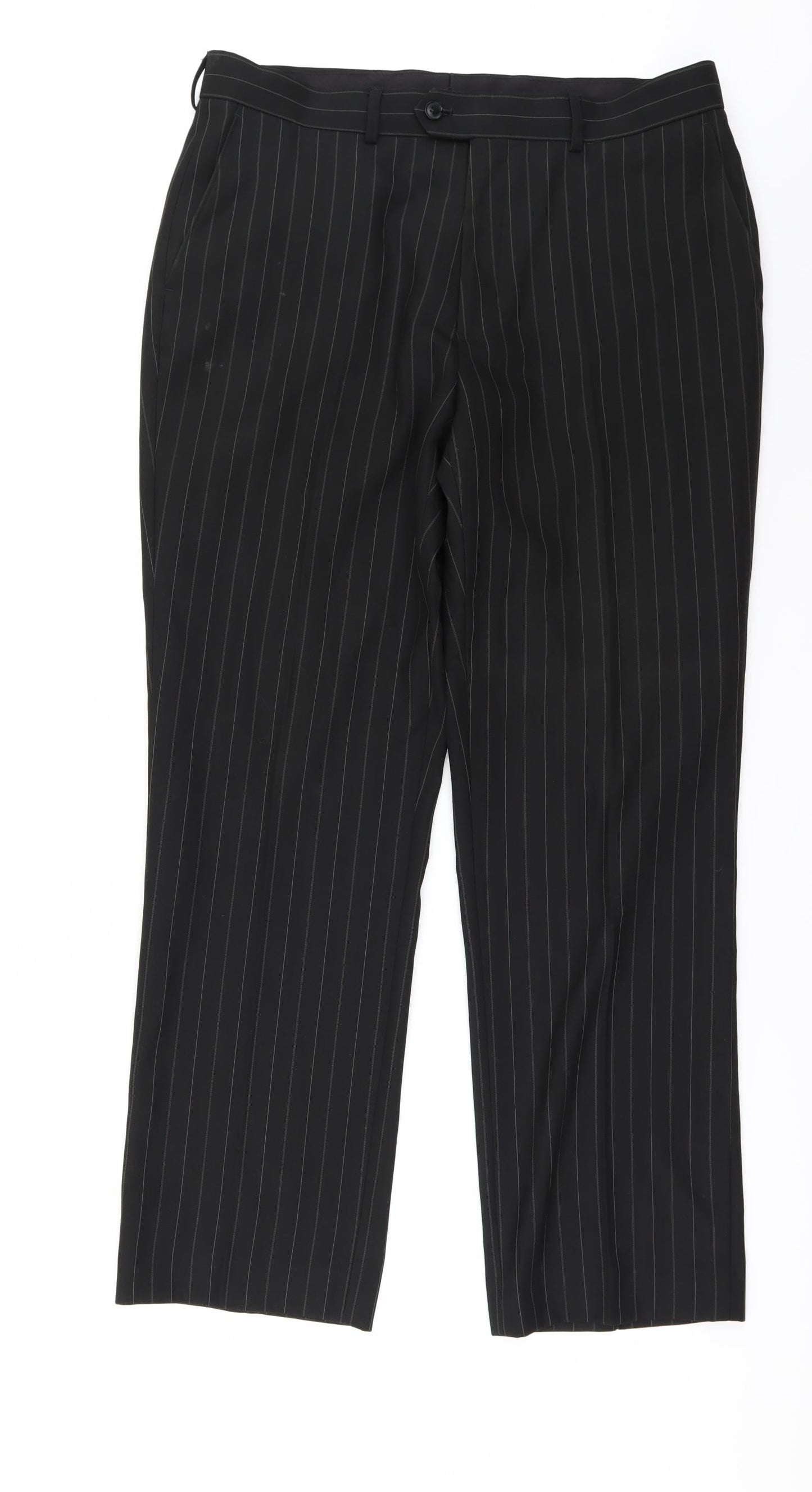 CHARLON GREY Mens Black Striped  Trousers  Size 30 in L31 in