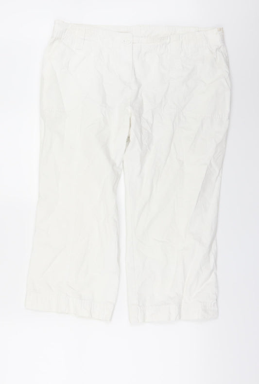 TU Womens White  Denim Cropped Jeans Size 14 L21 in