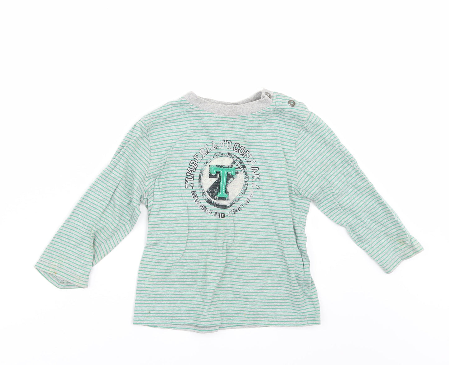Timberland Boys Grey Striped  Basic T-Shirt Size 2 Years