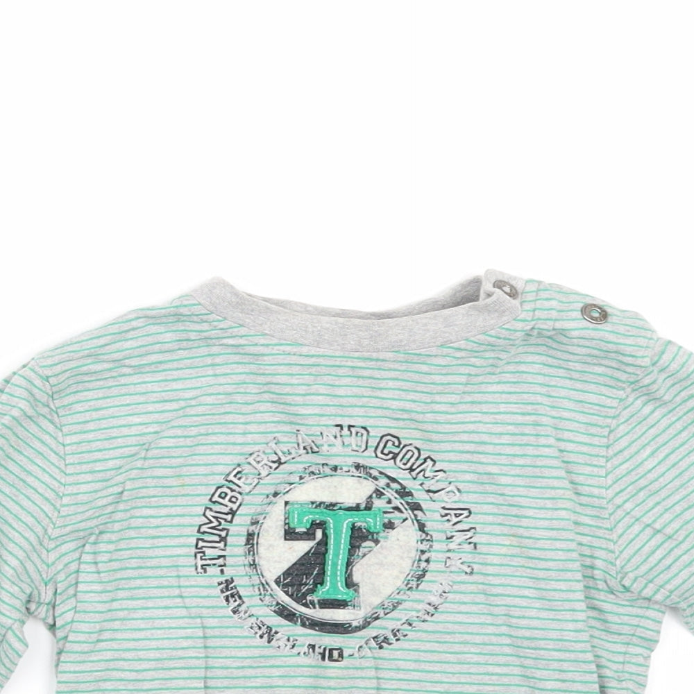 Timberland Boys Grey Striped  Basic T-Shirt Size 2 Years