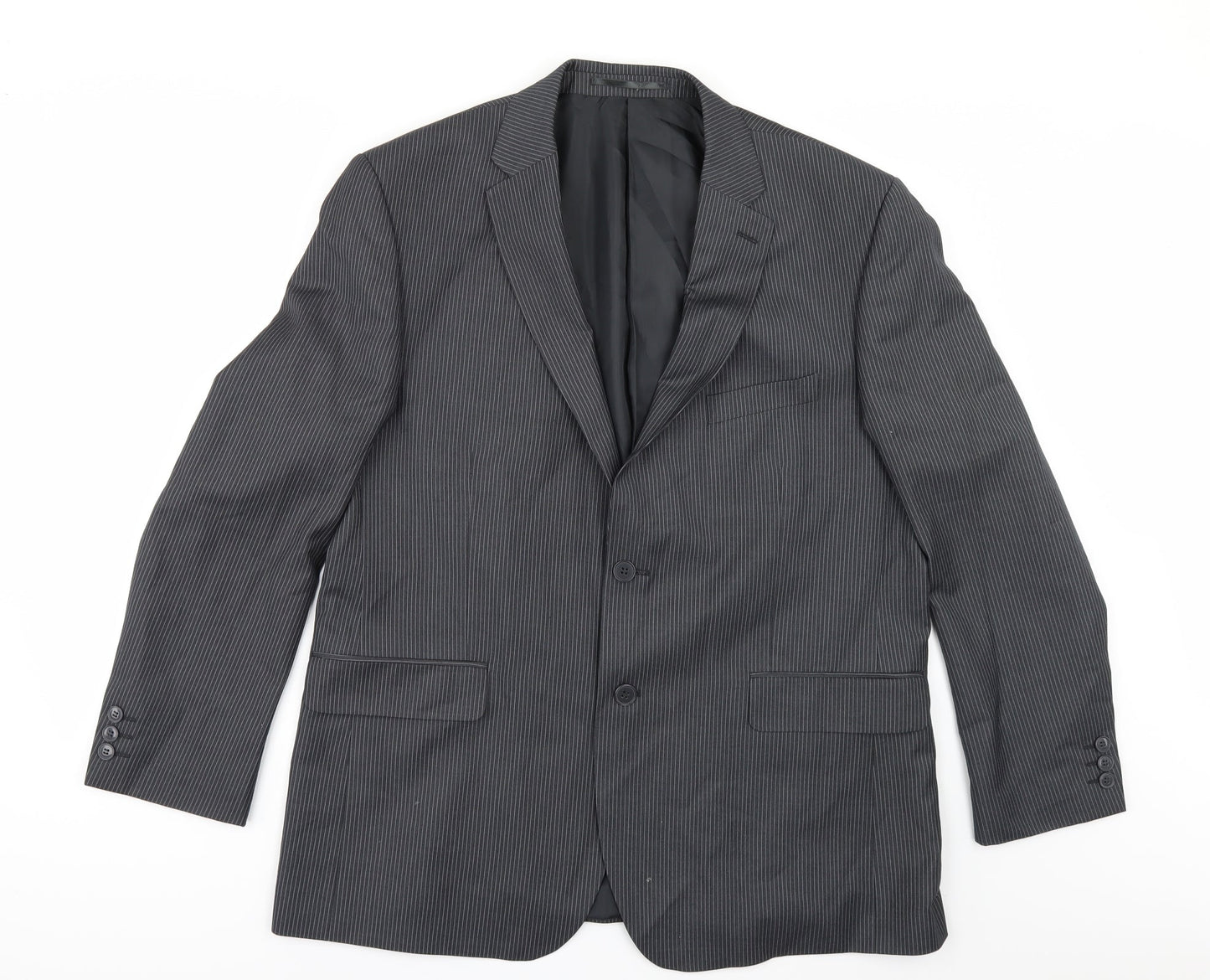 Scott & Taylor Mens Grey Striped  Jacket Suit Jacket Size 44