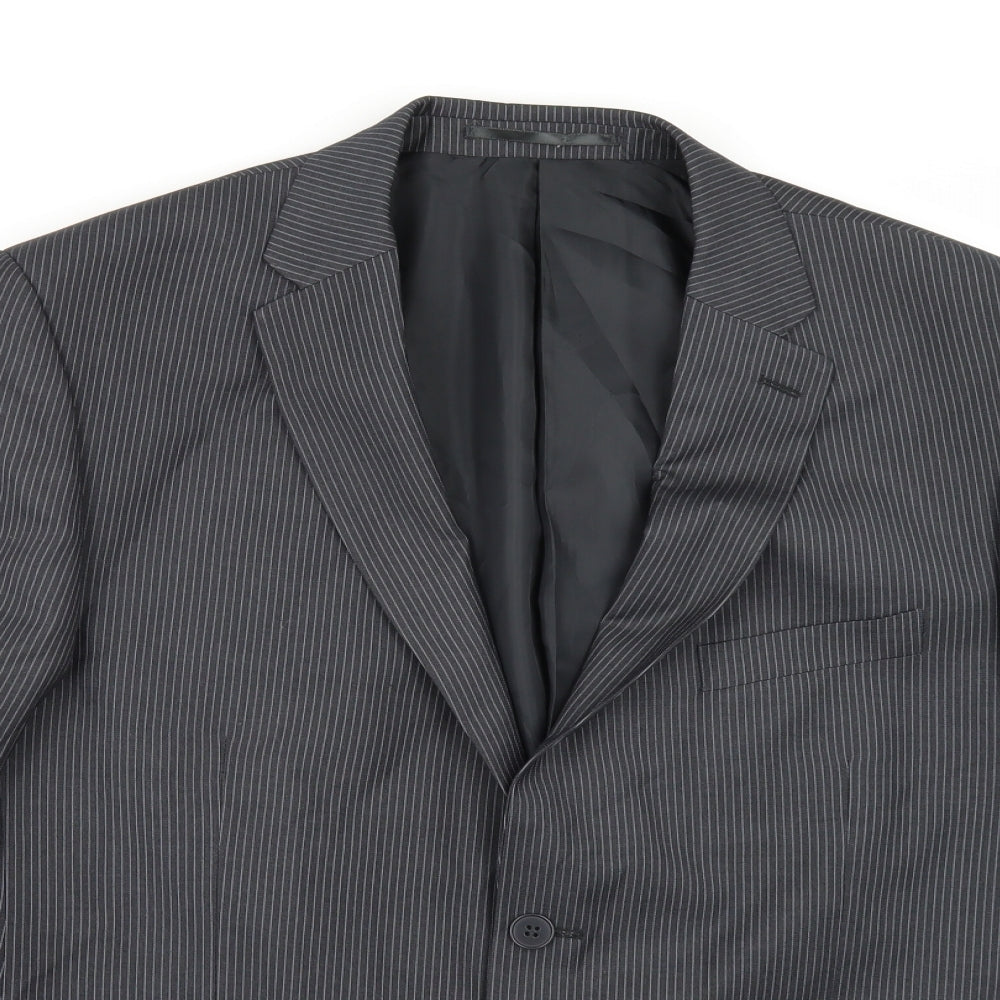 Scott & Taylor Mens Grey Striped  Jacket Suit Jacket Size 44