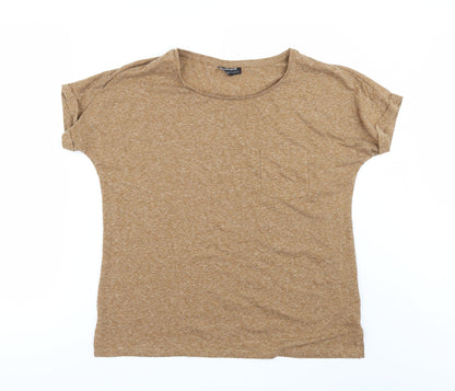 Preloved Warehouse Womens Brown   Basic T-Shirt Size 4 - Front