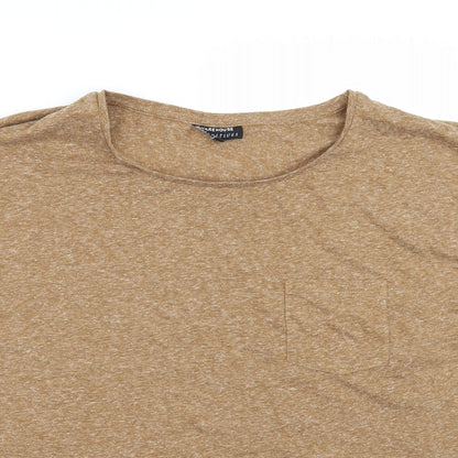 Preloved Warehouse Womens Brown   Basic T-Shirt Size 4 - Detail