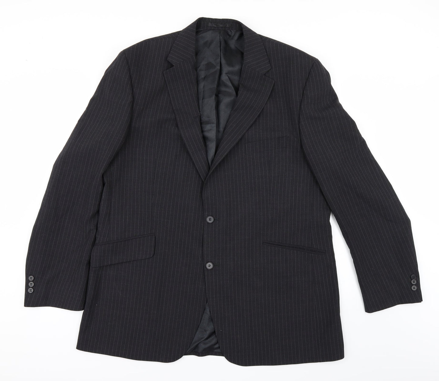 Preworn Mens Grey Striped  Jacket Suit Jacket Size 46
