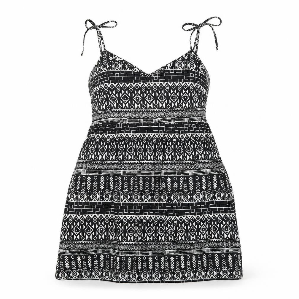 H&M Womens Black Geometric  Tank Dress  Size 8