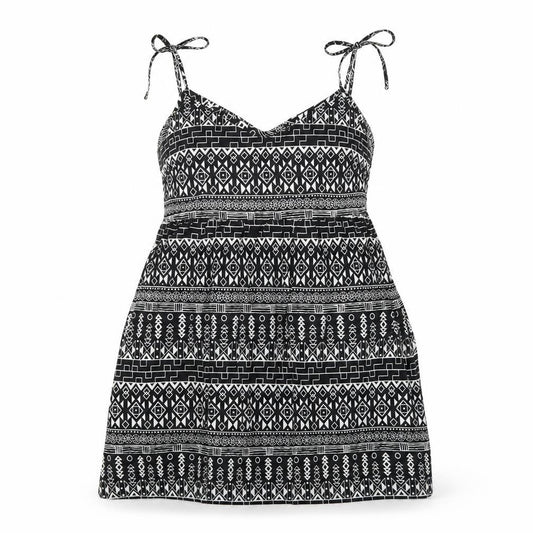 H&M Womens Black Geometric  Tank Dress  Size 8