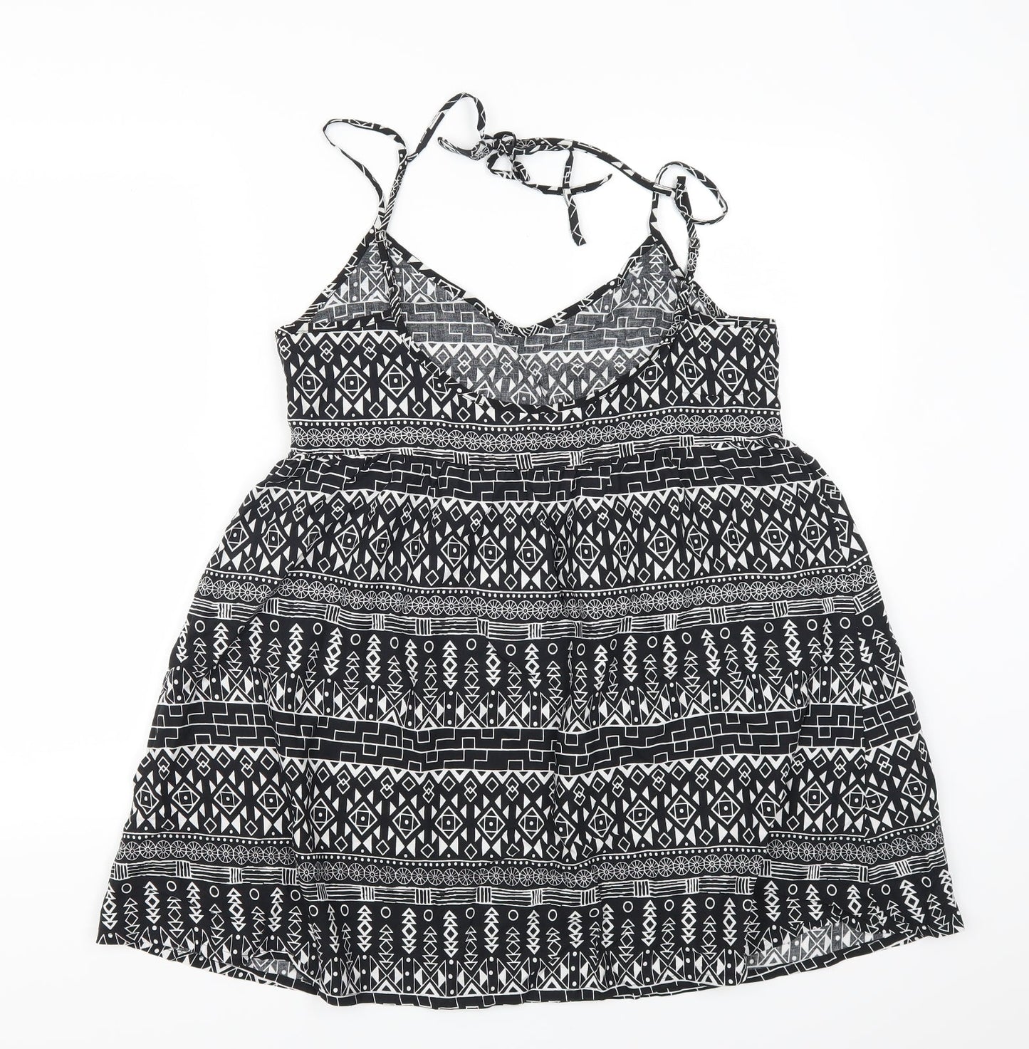 H&M Womens Black Geometric  Tank Dress  Size 8