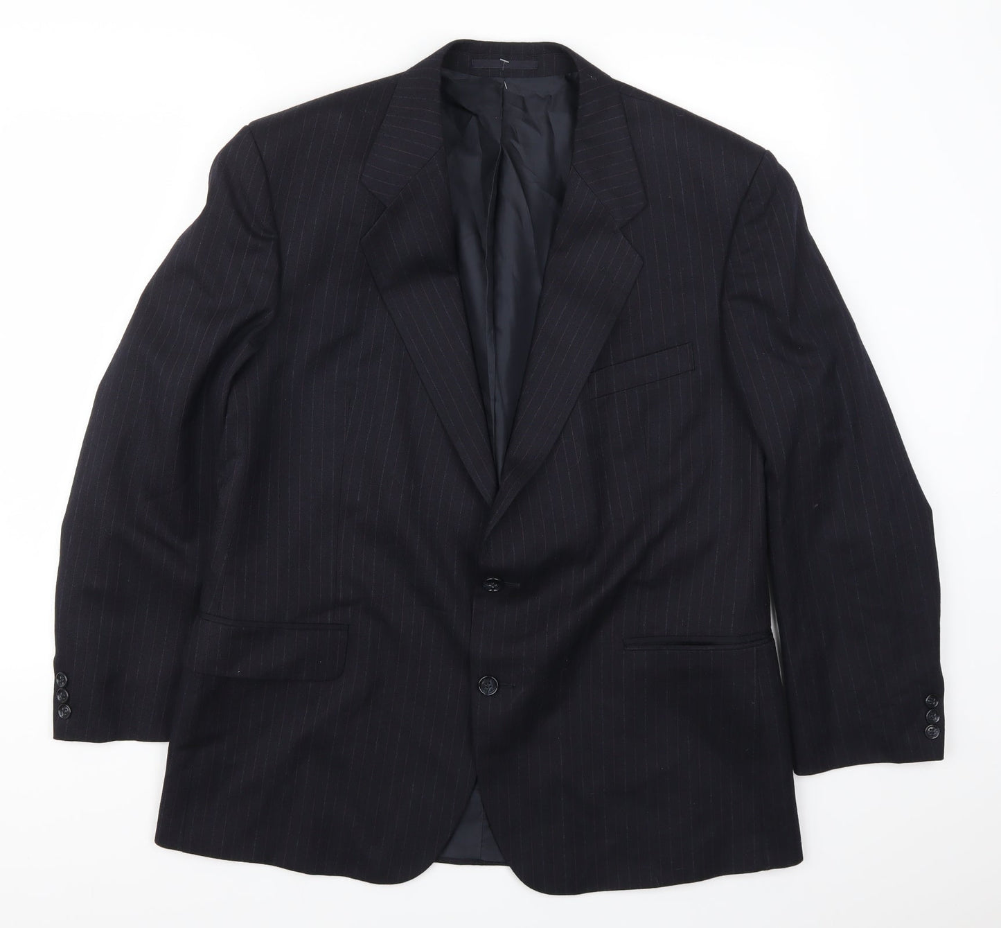 Marks and Spencer Mens Blue Striped  Jacket Suit Jacket Size 44