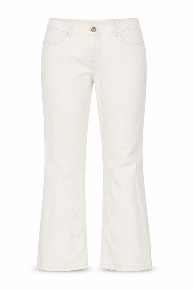 Preworn Womens Ivory  Denim Straight Jeans Size 10 L28 in