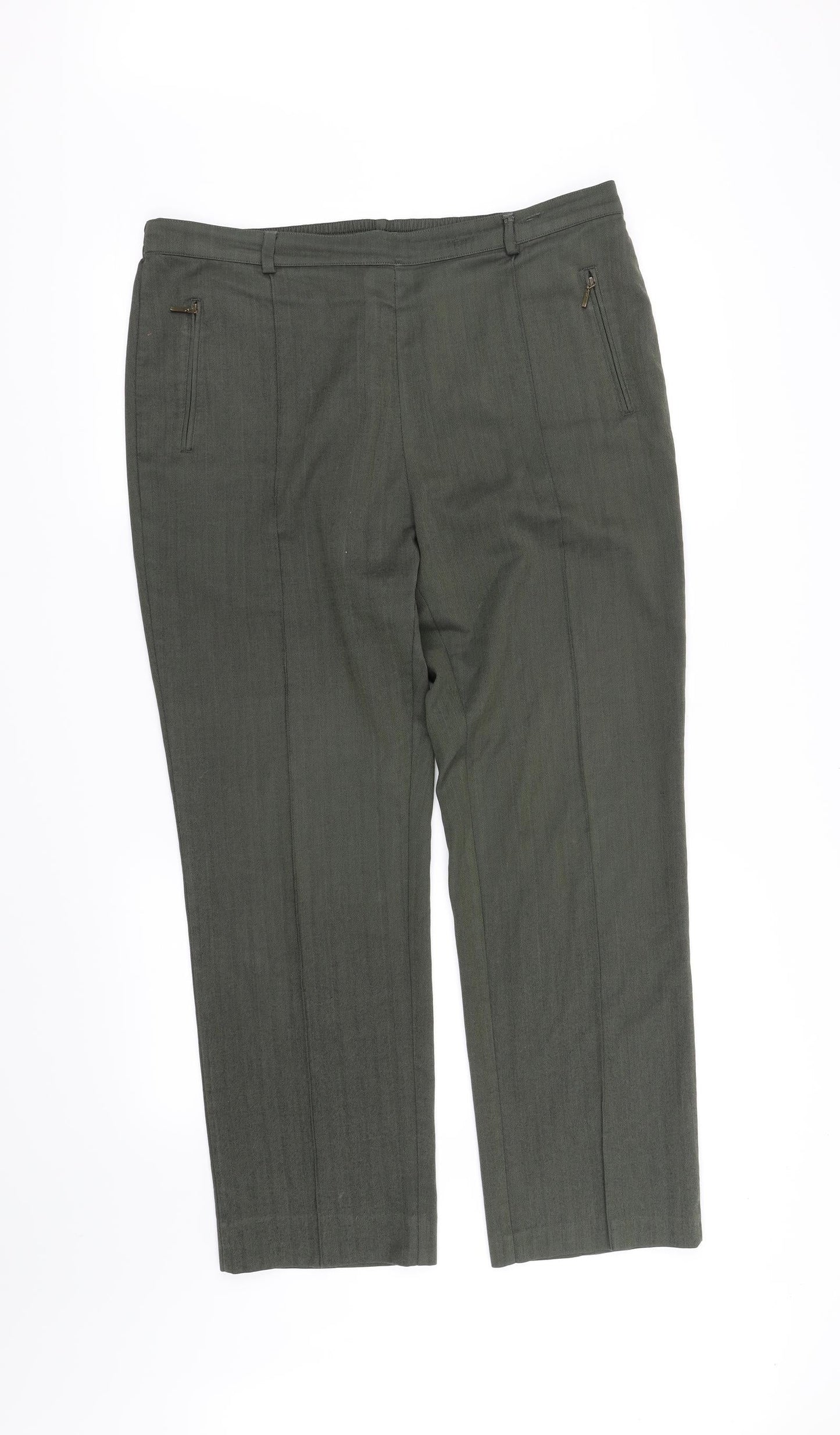 Marks and Spencer Womens Green   Trousers  Size 14 L34 in