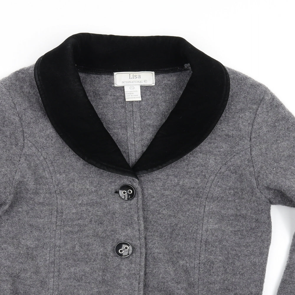 Lisa International Womens Grey   Jacket Blazer Size S