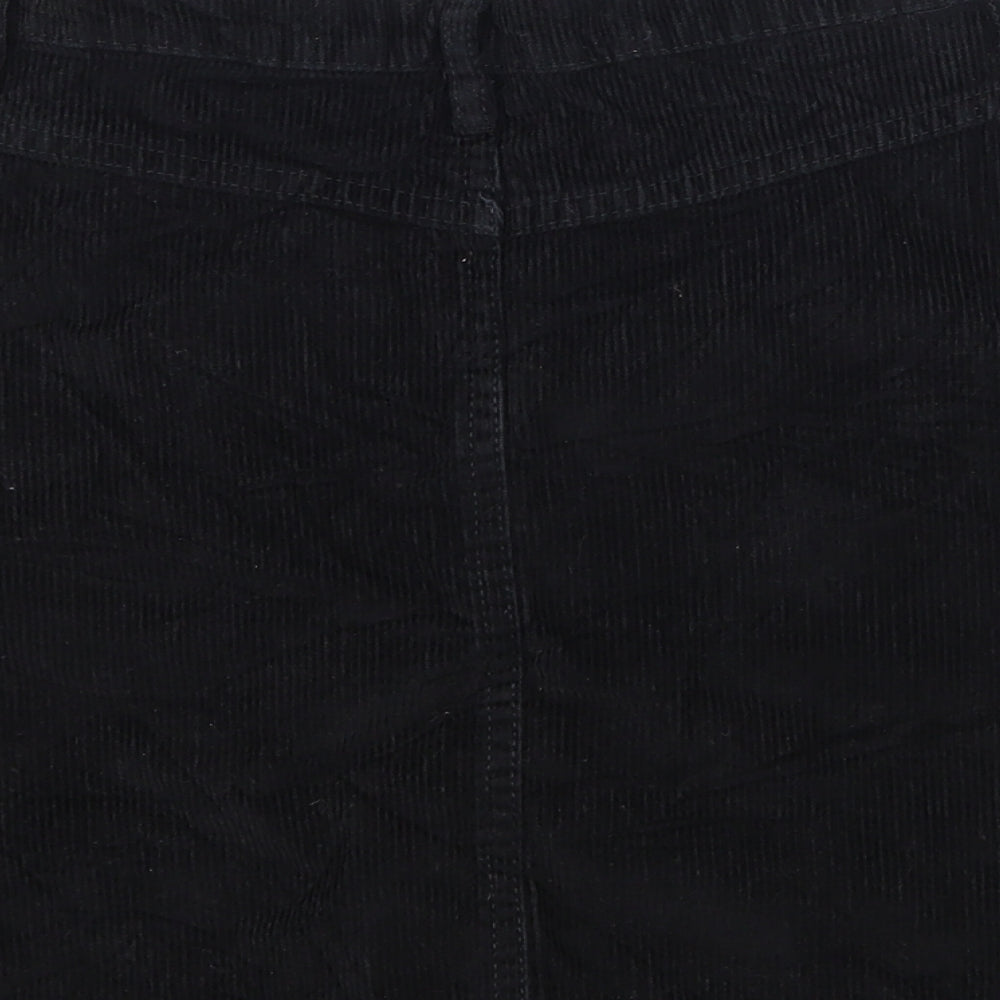 Denim & Co. Womens Black  Corduroy A-Line Skirt Size 6