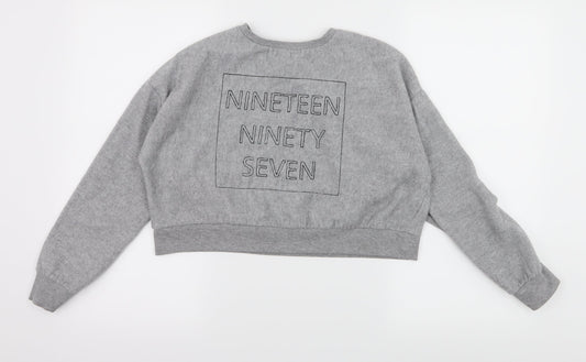 New Look Girls Grey  Jersey Pullover Sweatshirt Size 12-13 Years  - 1997