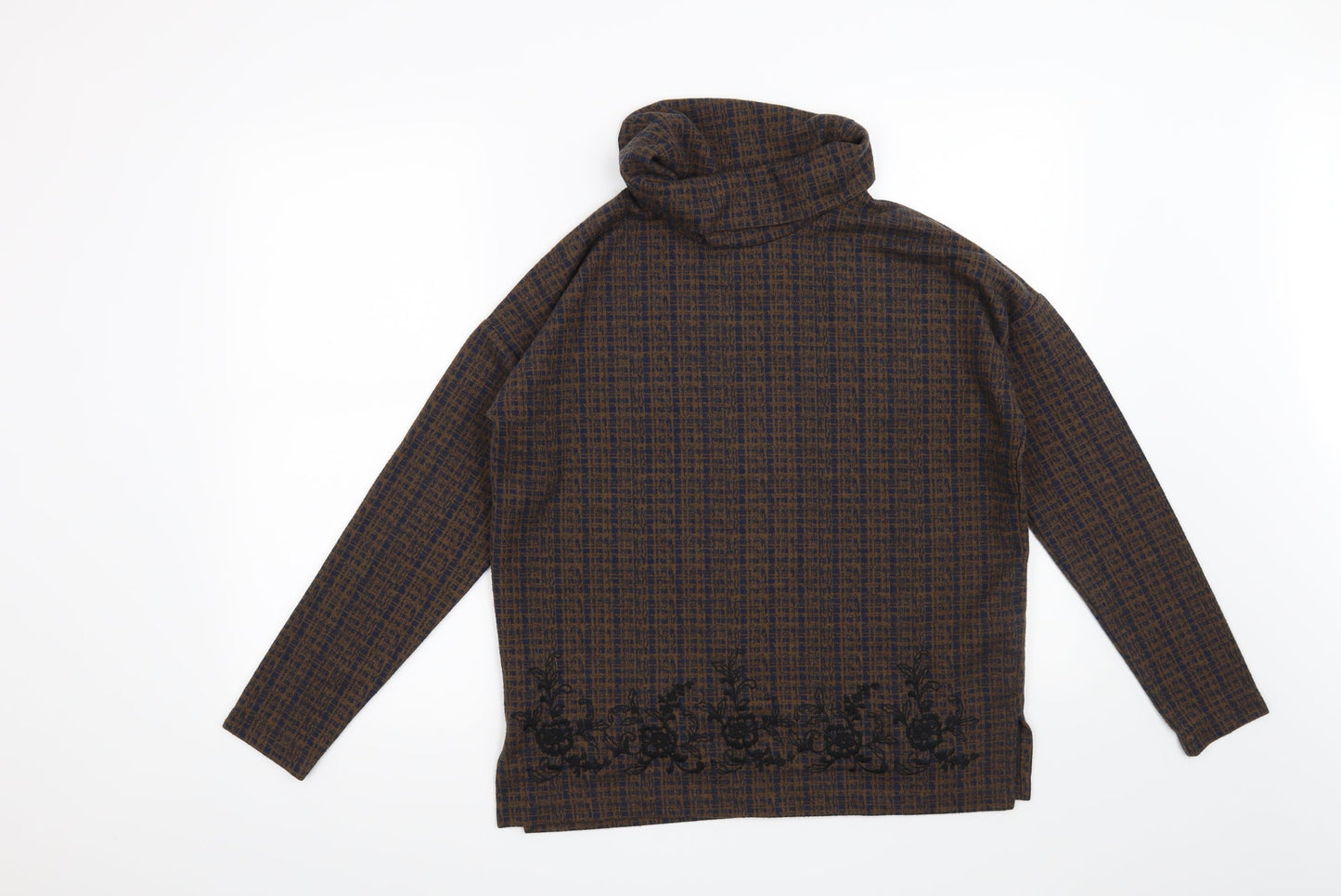 NEXT Womens Blue Check  Pullover Sweatshirt Size 8