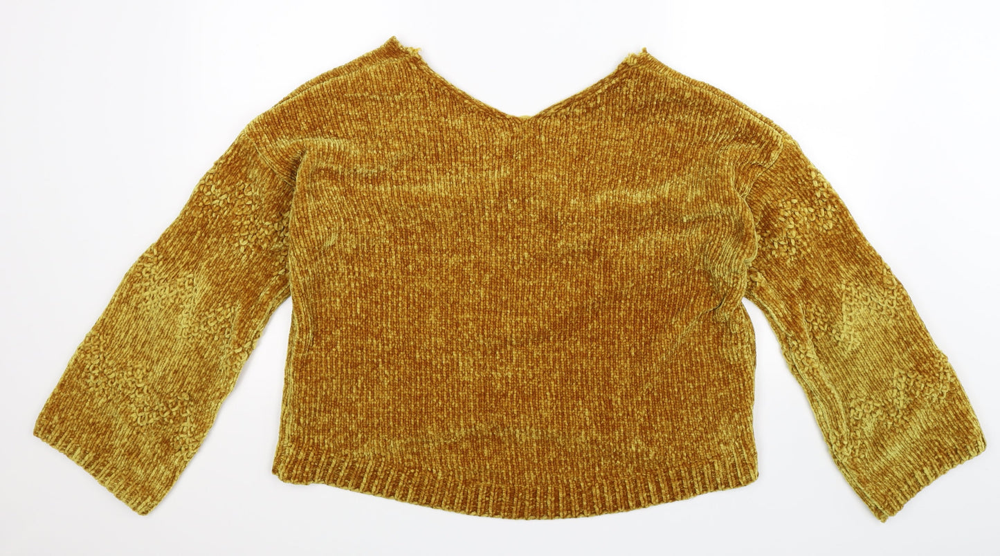 Cameo Rose Womens Yellow  Knit Pullover Jumper Size L