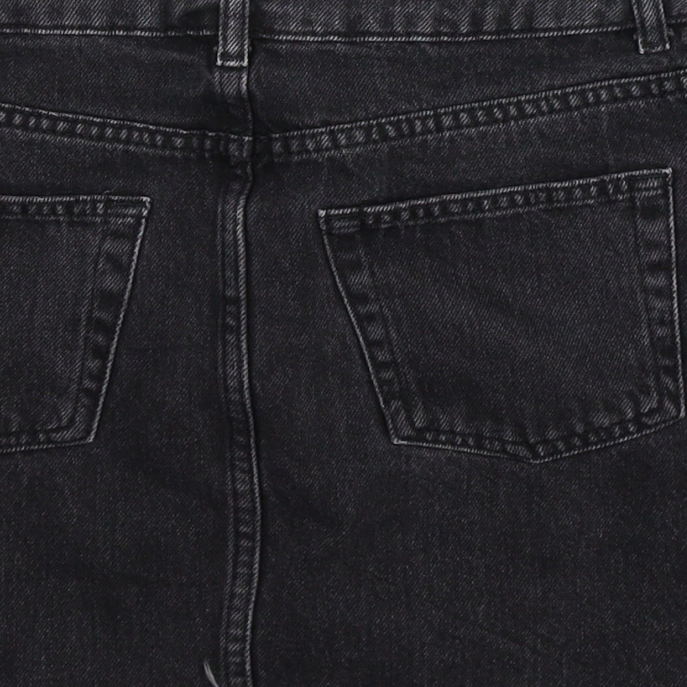 Topshop Womens Black  Denim A-Line Skirt Size 8