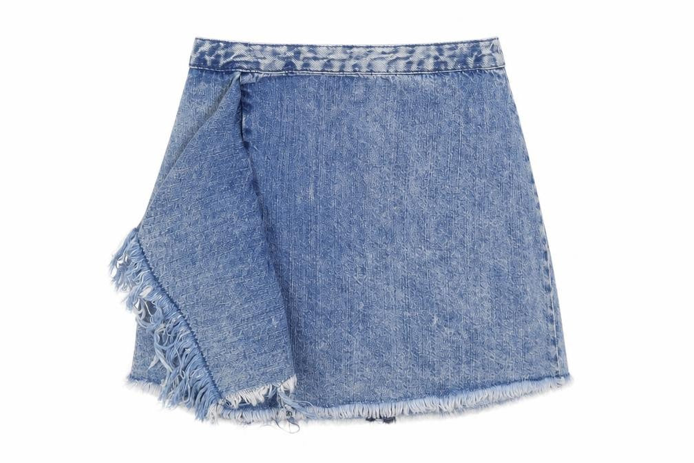 Zara Womens Blue  Denim A-Line Skirt Size XS