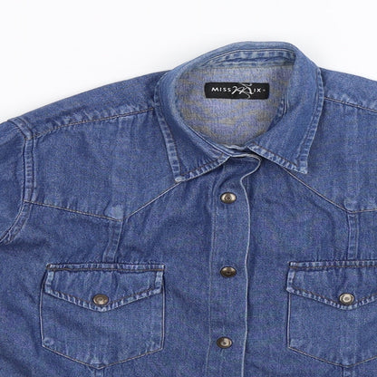 Preloved Miss Mix Womens Blue  Denim Basic Button-Up Size S - Detail