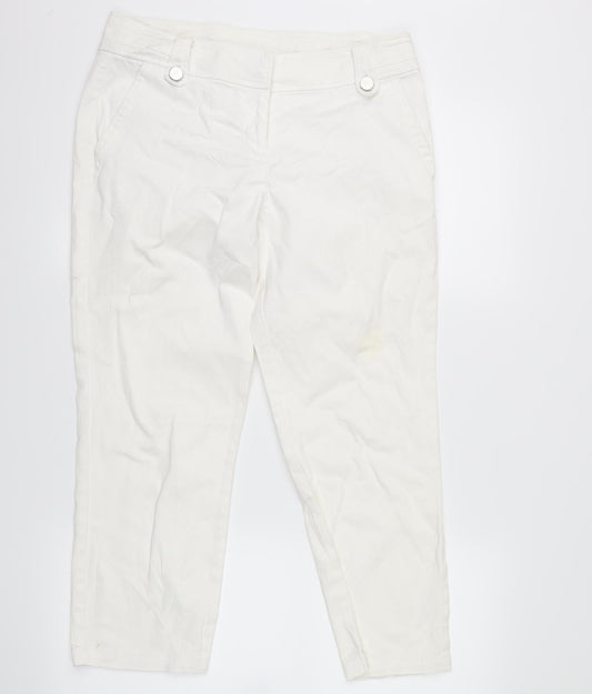 Wallis Womens White  Microfibre Straight Jeans Size 10 L21 in