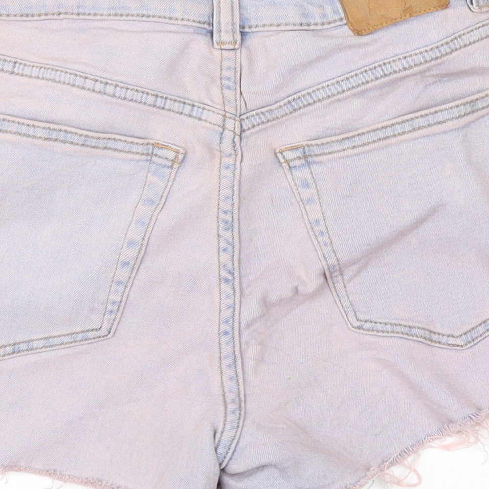 Pull&Bear Womens Pink  Denim Hot Pants Shorts Size 6