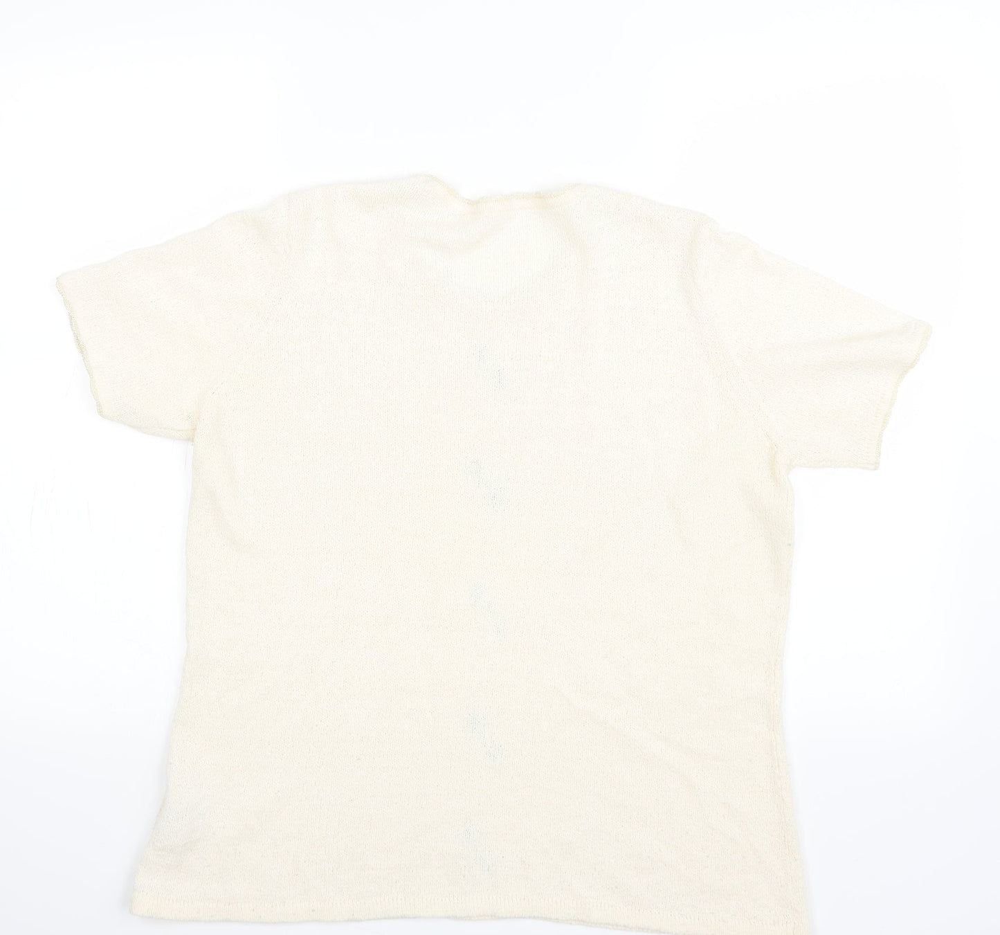 Preworn Womens Beige Floral  Jersey T-Shirt Size 16