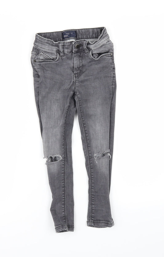 NEXT Girls Grey  Denim Skinny Jeans Size 6 Years