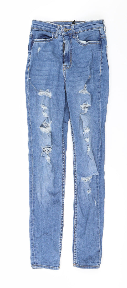 H&M Womens Blue  Denim Skinny Jeans Size 4 L26 in