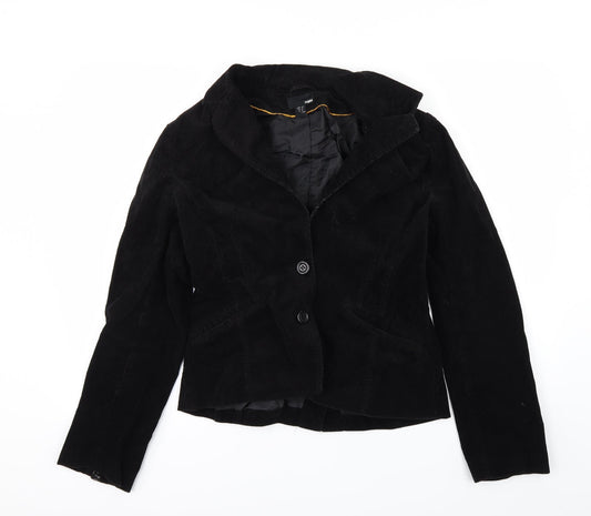 H&M Womens Black   Overcoat Coat Size 14