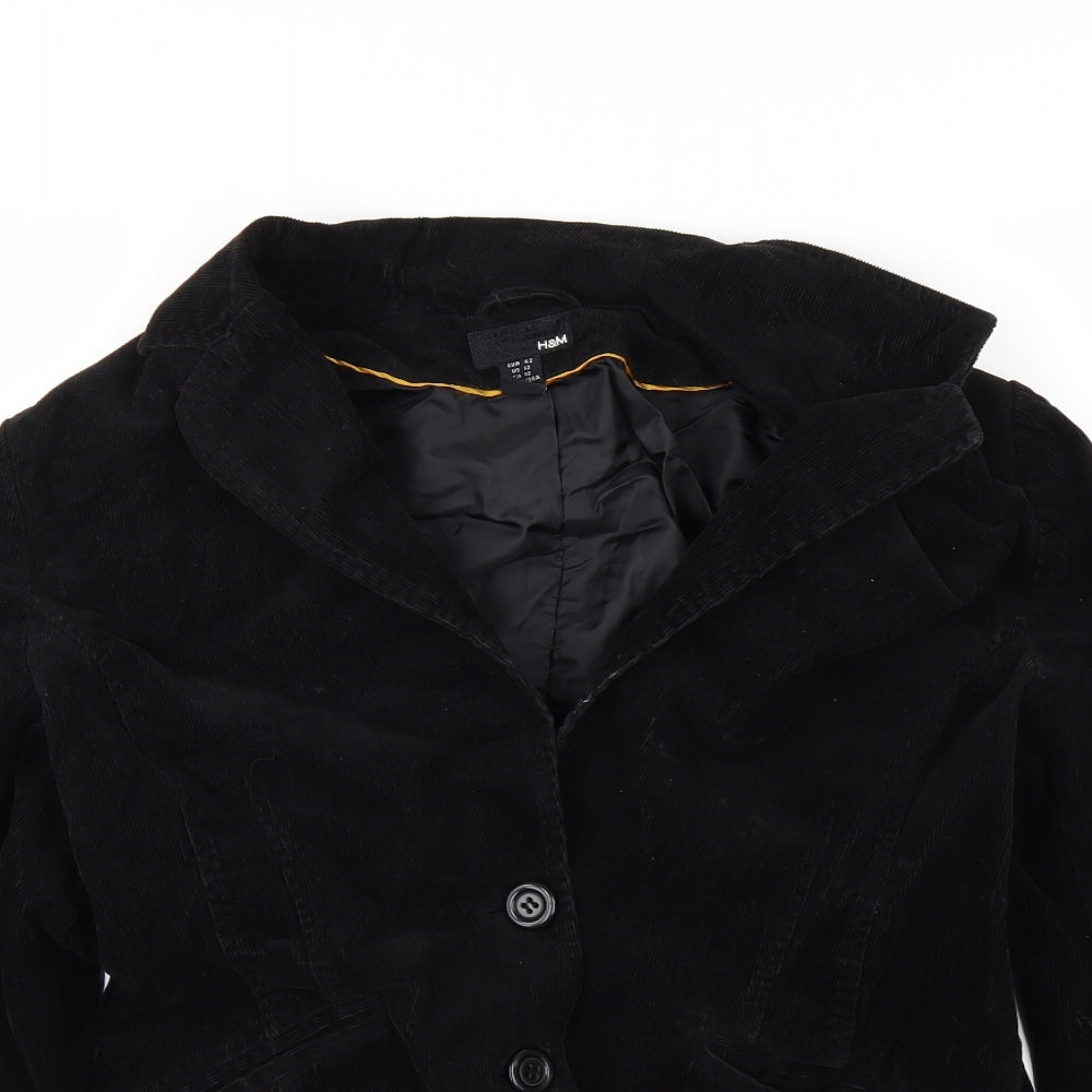 H&M Womens Black   Overcoat Coat Size 14