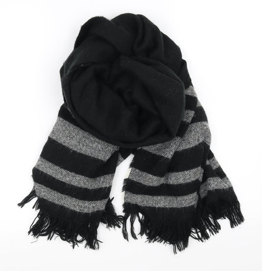 Preworn Unisex Black Striped   Scarf