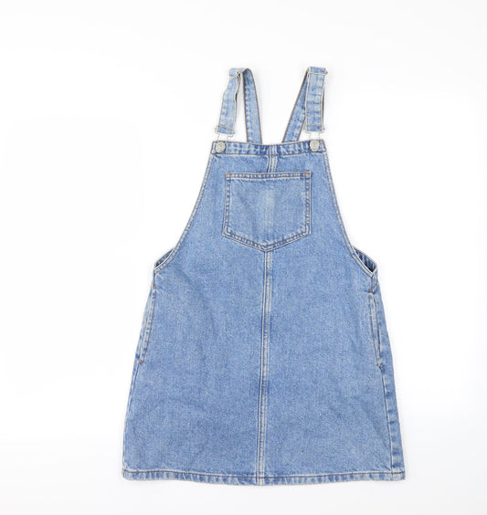 Moto Womens Blue  Denim Pinafore/Dungaree Dress  Size 6