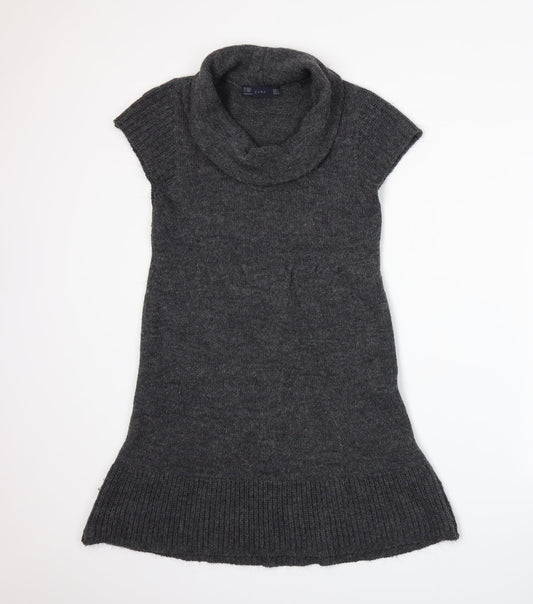 Zara Womens Grey  Knit Jacket Dress  Size S