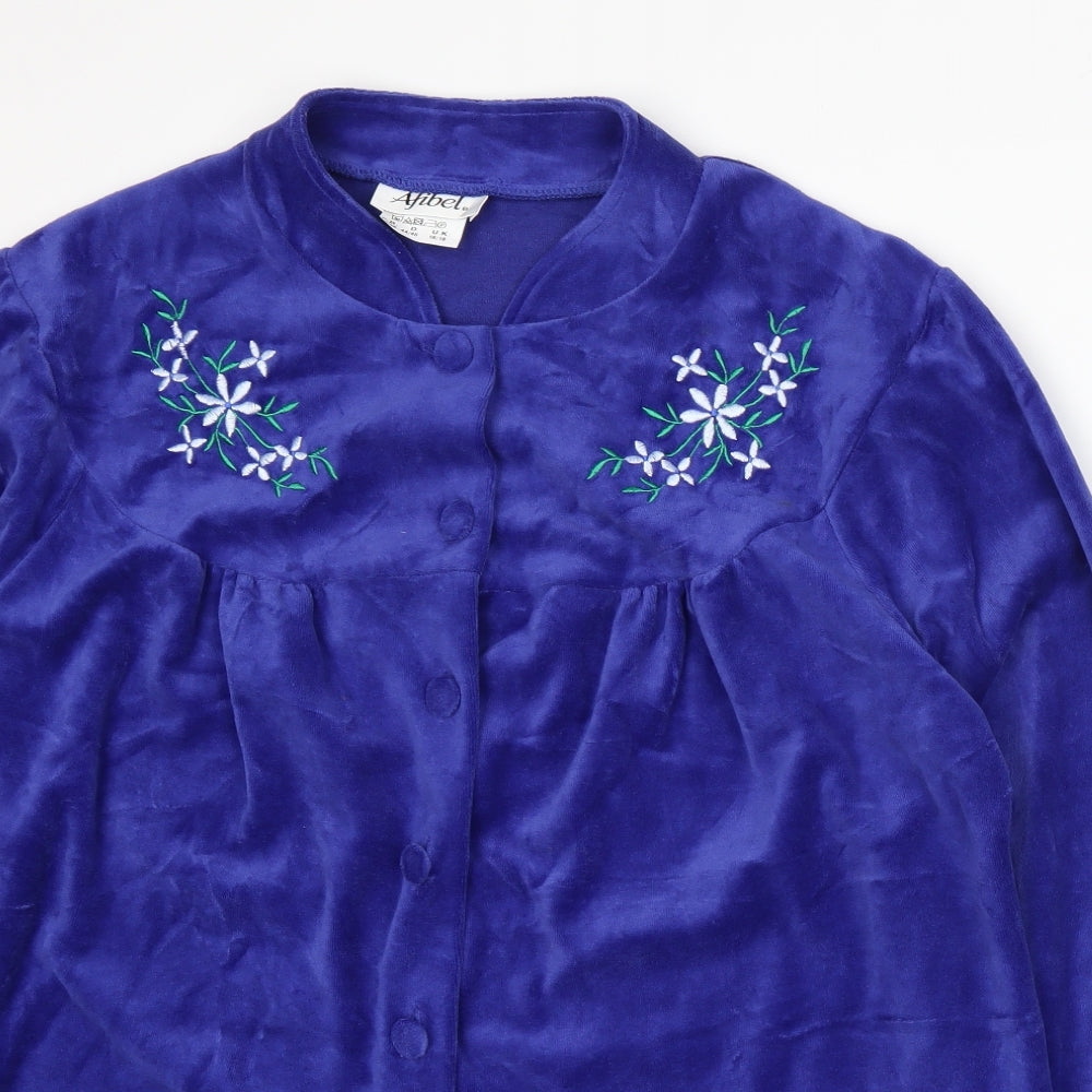 Afibel Womens Blue Floral  Jacket  Size XL