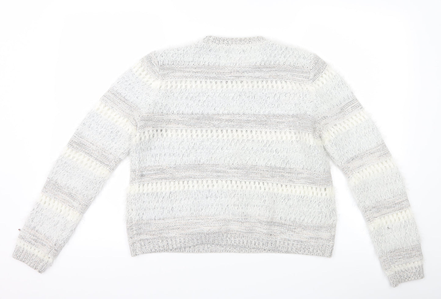 F&F Womens Grey Striped  Pullover Jumper Size 12