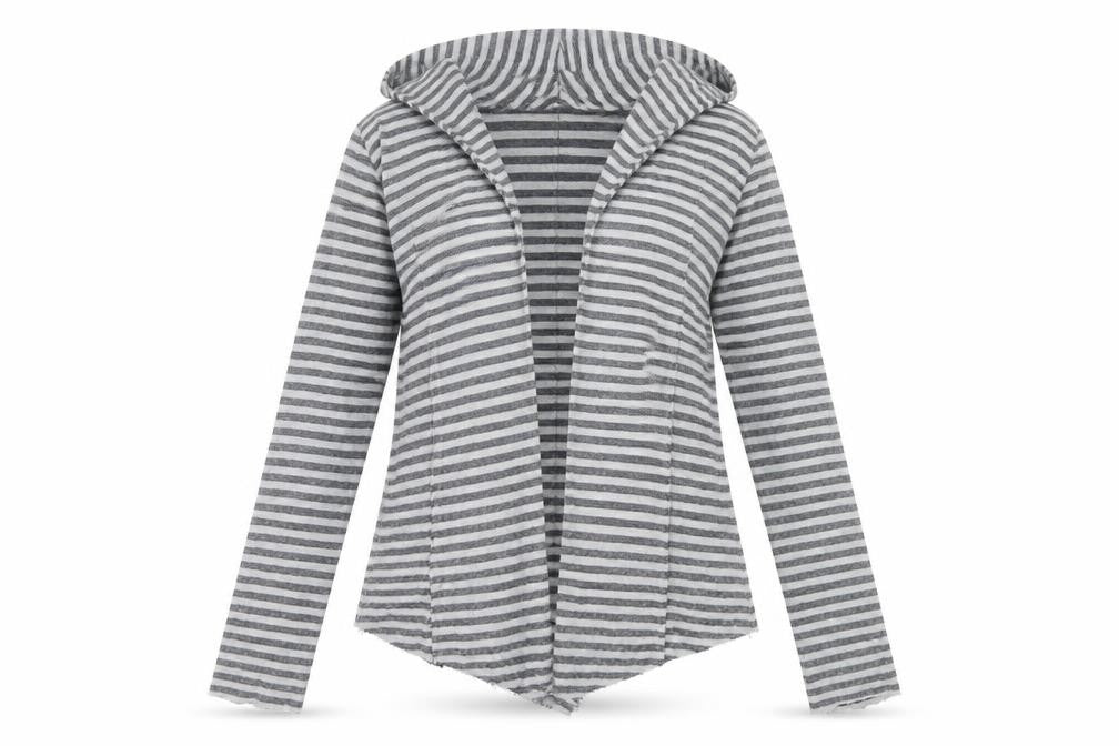 H&M Womens Grey Striped  Jacket Coatigan Size S