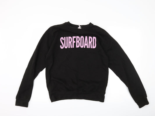 Just Hoods Womens Black   Pullover Sweatshirt Size S  - Surfboard