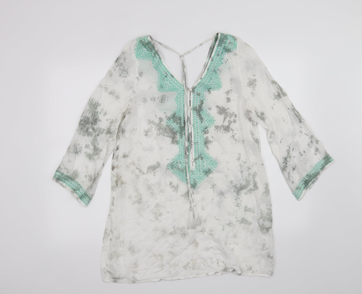 andree blue Womens White   Basic Blouse Size S