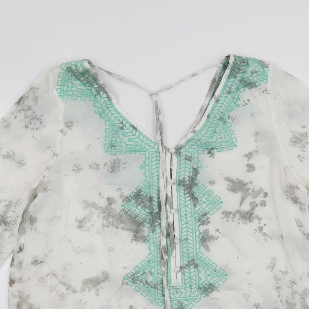 andree blue Womens White   Basic Blouse Size S