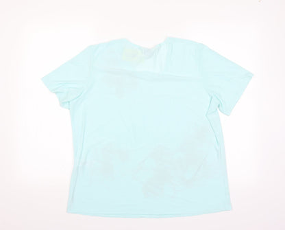 Classics Womens Blue   Basic Blouse Size 16  - floral detail