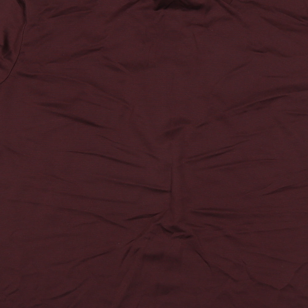 Classics Womens Red   Basic Blouse Size 16  - embroidered neckline wine red
